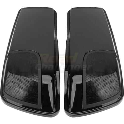 5"X7" Motorcycle Saddlebag Lid Covers With Speakers For Harley Touring Street Electra Glide FLT FLHT 2014-2020