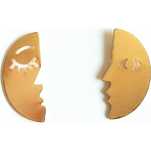 Free shipping 6 pair /lot fashion jewelry Artistic Temperament Hand Made Abstract Face