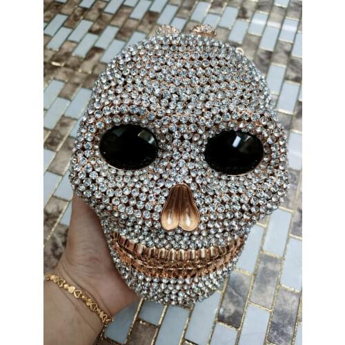 Chaliwini HalloweenSkull Bag Party Bag mobile phone bag luxury Diamond Cocktail bag clutch bag