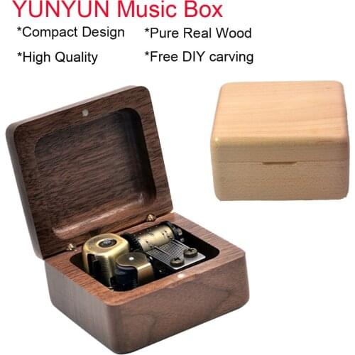 DIY carved wooden music box as a creative (birthday) gift for children or girl/boy friend Christmas presents Factory Wholesale