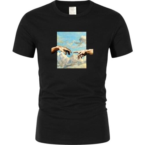 100% Cotton Cool loose Fashion Print Men T Shirt Casual Short Sleeve Men TShirt O-Neck T-Shirt Streetwear Tees Shirts Tops