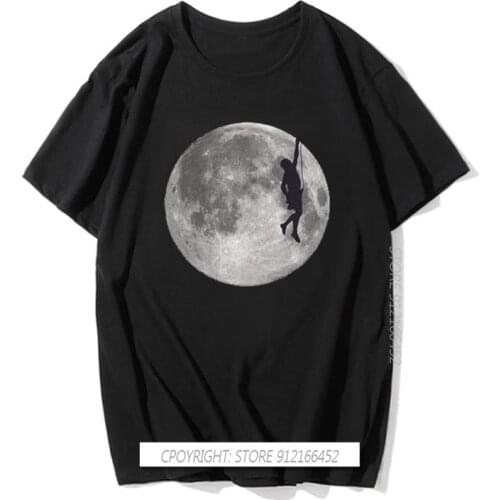 Rock Climbing Moon - Mens T-Shirts - Mountain Climbing - Rock Climb - 10 Colours Print T Shirt Mens Hot