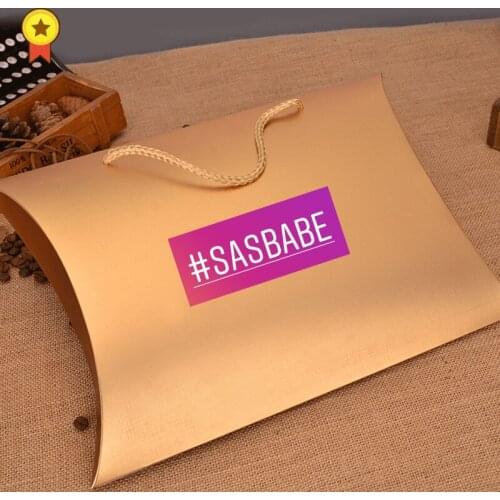 Custom Printing Logo Virgin Hair Bundle Pillow Box Packaging Golden Wigs Packing Gift Box