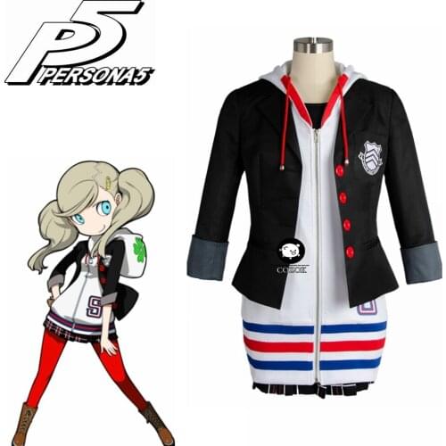 Ann Takamaki Cosplay Persona 5 Cosplay Anne Costume Full Set Uniform Jacket Shirt Skirt Stockings Vest Party Halloween Carnival