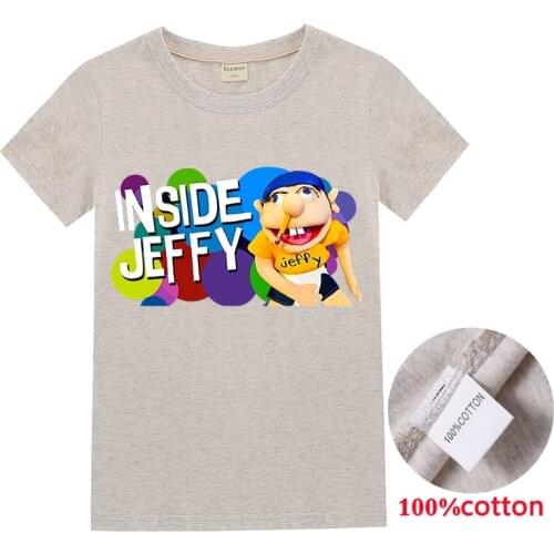 2020 Hot Funny Jeffy Print Cotton Kids Clothes Children Anime Puppet Boys Girls Cartoon T Shirts Tops Tee Shirt Femme Camisetas