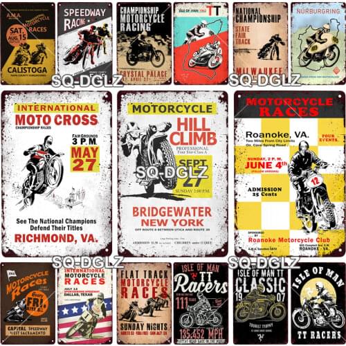 Motorcycles Metal Sign Vintage Plaque Metal Poster Tin Sign Wall Decoration Bar Pub Decor For Garage RACE Motor Poster