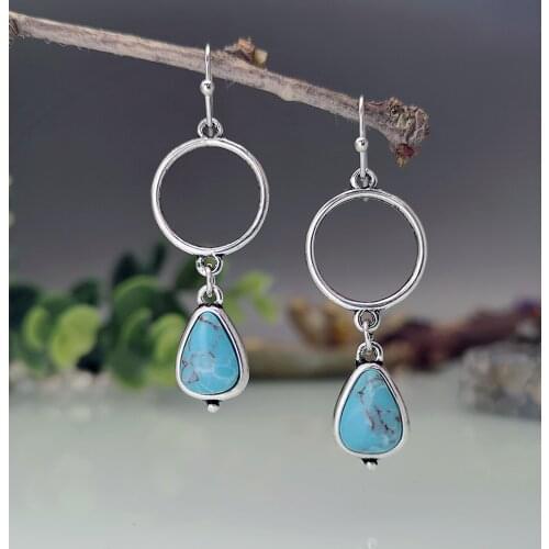 Fashion Ethnic Boho Water Drop Stone Earring for Women Party Jewelry Exquisite Wedding Dangle Earrings