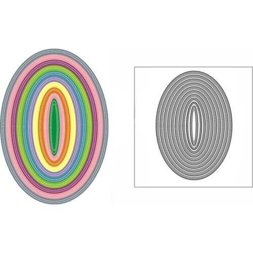 New Double Stitched Ovals Frame Craft Embossing Mold 2021 Metal Cutting Dies for DIY Decorative Scrapbooking Album Card Making