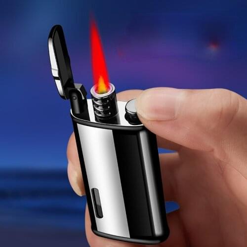 Retro Personality Creative Inflatable Red Fire Windproof Lighter Smoking Accessories for Weed Classical for Men Gadgets for Men