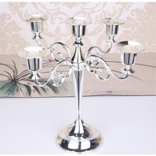 Candle Holders 3/5-Arms Metal Candlesticks Gold Romantic Retro Dinner Table Candelabra Ornaments for Wedding Home Decor Party