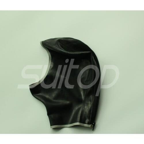 Suitop hot sales latex sexy hood open face