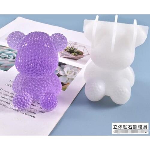 Transparent Silicone Mould Dried Flower Resin Decorative Craft DIY Diamond 3D Bear Mold epoxy resin molds for jewelry