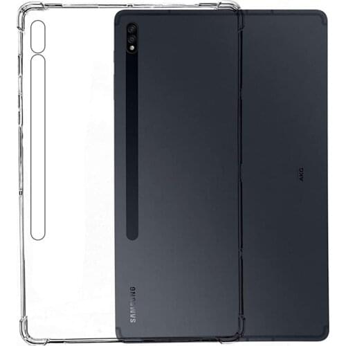 Transparent Case For Samsung Galaxy Tab S7+/S7 Plus 12.4 Inch 2020 Shockproof Clear Slim Soft Back Cover For Galaxy Tab SM-T970
