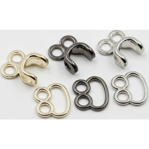10 pairs/lot Combined Button For mink coat invisible Hook button For Overcoat Plating Color Alloy Fastener Buckle Sewing supply