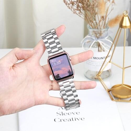 For Apple Watch strap stainless steel 38mm 42mm 40mm 44mm series 6 SE 5 4 3 2 1 Replacement iWatch series accessories metal