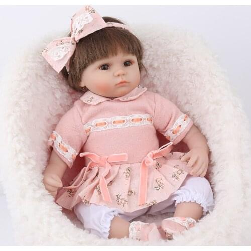 Npk 48cm Full Body Silicone Doll Baby Straight Curly Hair Realistic Reborn Toddler Doll Baby Bath Toy For Children