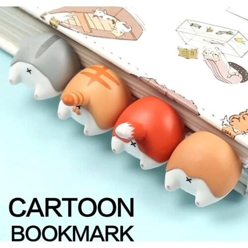 Lovely Cartoon Dog Cat Hamster Fox Ass Bookmarks Novelty Book Reading Item Creative Gift for Kids Children Small Gift
