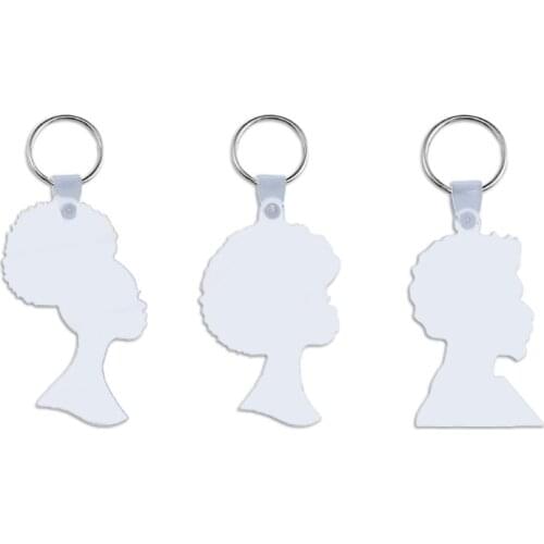 African Head Sublimation Keychain Heat Transfer Mdf Creative Key Pendant Heat Transfer Blank Board Heat Transfer