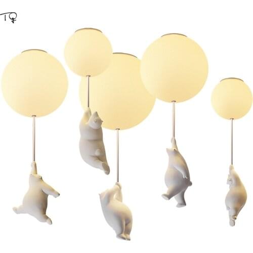 Warm Cartoon Bear Kids Room Ceiling Lights Art Decor Home Creative Modern Light Fixtures Restaurant Girls and Boys Bedroom Bar
