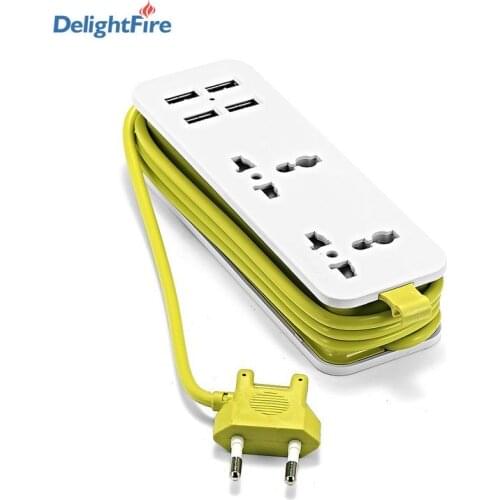 EU Power Strip With USB Portable Extension Socket US UK European Plug 1.5m Cable Power Strip Travel Adapter Smart Phone Charger