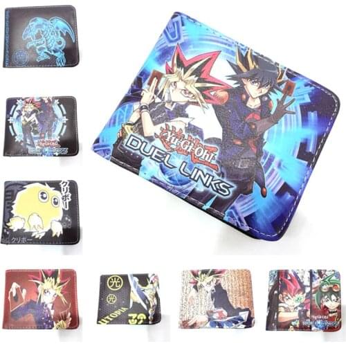 Yu-Gi-Oh Yugi Muto Kaiba Seto Wallet Young Men and Women Short Wallets Fashion Cartoon Printing Student PU Coin Purse Anime Gift