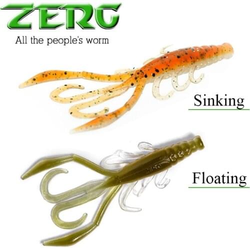 ZERG Bait Fish Sinking / Floating-shrimp Soft Baits Worm Fishing Lure set Silicone swimbait California bass bait Tackle
