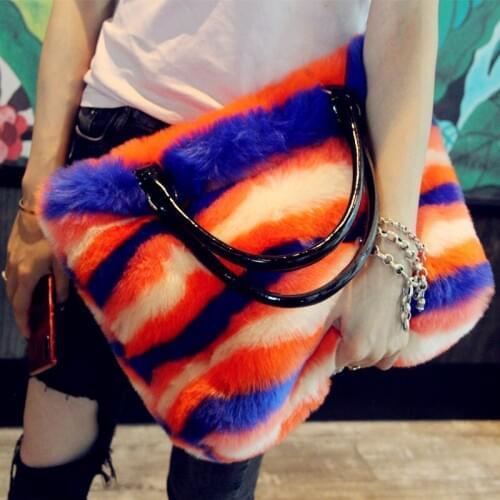 NEW Fashion Women Casual Messenger Shoulder Bag Plush Shopping Totes Large Capacity Autumn Winter Fluffy Crossbody Handbag