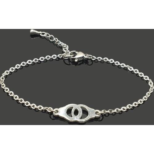 Handcuffs Charm Stainless Steel Chain Bracelet High Quality Stainless Steel Handcuff Pendant Chain Bracelet For Women Girls