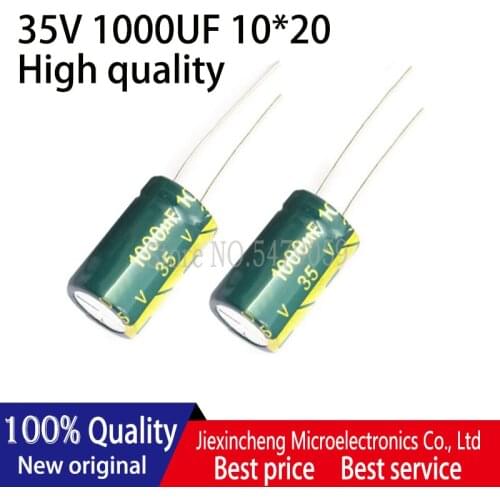 10pieces) 35V 1000UF 10*20 13*20 High frequency low resistance Electrolytic capacitor 10*20MM 13*20MM high quality