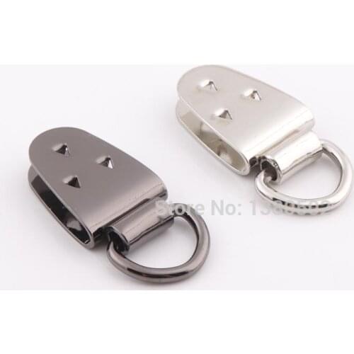 10pcs gunmetal and silver color metal buckle Hooks with D ring decoration for bag backpack garment accessories