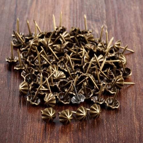100Pcs Metal Jewelry Gift Box Decorative Upholstery Tacks Stud 11*17mm Antique Bronze Upholstery Nails Iron for Furniture