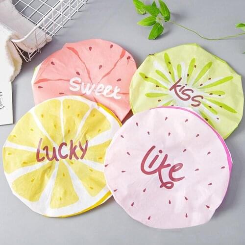 3PC Shower Cap Waterproof Bath Cartoon Cute Fruit Pattern Adult Bathing Caps bonnet de douche czepek pod prysznic touca de J20