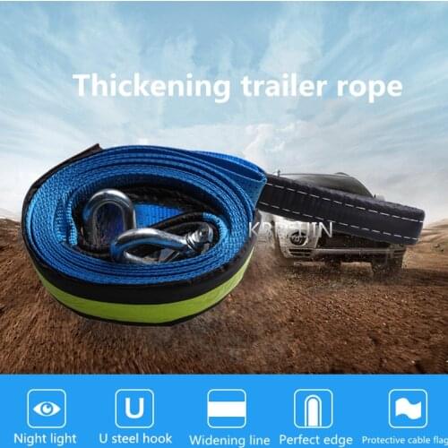 5M 8Tons Auto Emergency Reflective Car Towing Rope With U Steel Shackle for SsangYong korando kyron rexton 2 rodius accessories