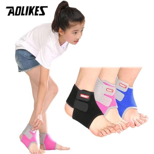 AOLIKES 1 Pair Chidren Kids Ankle Support Breathable Ankle Brace Protector Basketball Football Running