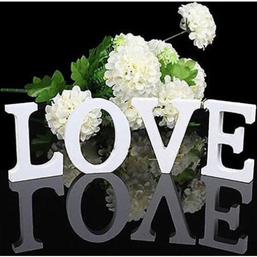 DIY White Wood Letters 26 English Freestanding Alphabet Lights Bridal A-Z English Letters Wedding Party Room Decorations Crafts