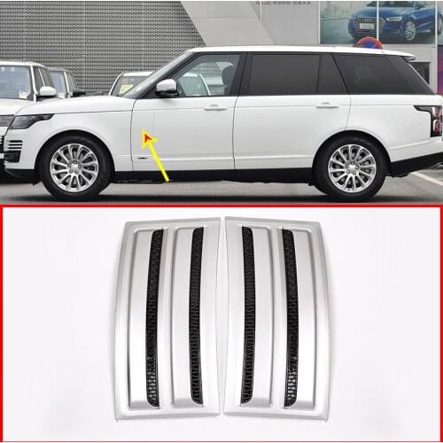 For Land Rover Range Rover Vogue SVO 2014-2018 ABS Matte Silver Black Car Side Door Air Vents Kit Trim Accessories