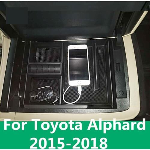 For Toyota Alphard 2015-2018 Car Central Armrest Storage Box Console Arm Rest Tray Holder Interior decoration Auto Accessories
