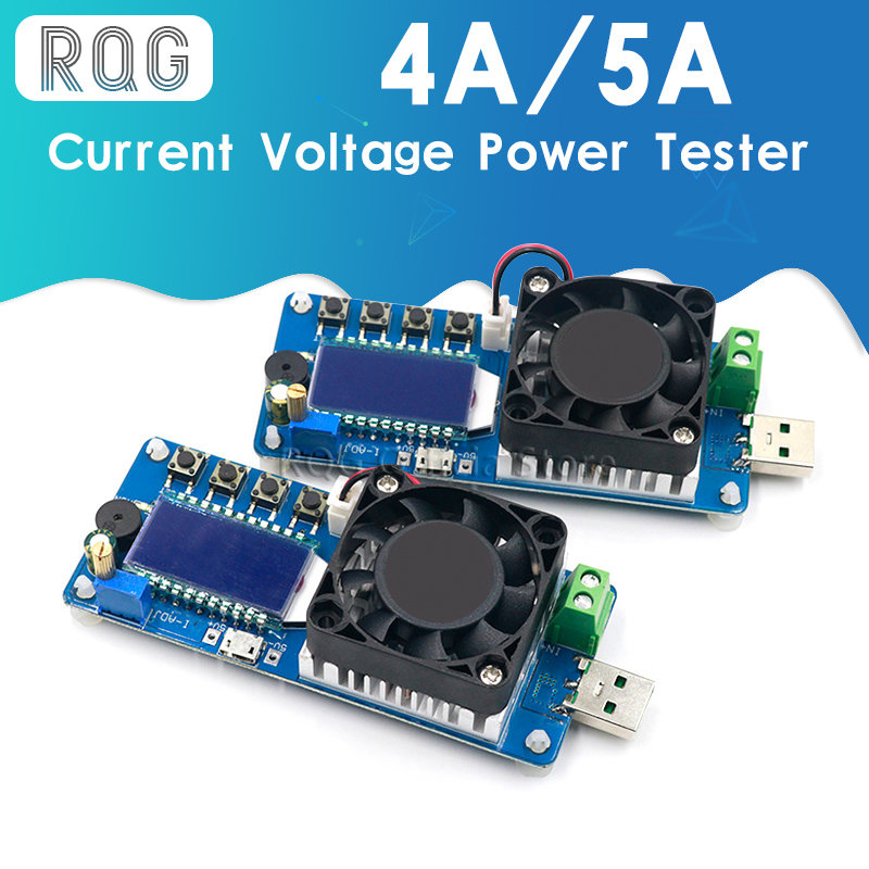 25W 35W 4A/5A Electronic Load Current Voltage Power Tester USB Protection LCD HD Display Adjustable Resistance Unloader