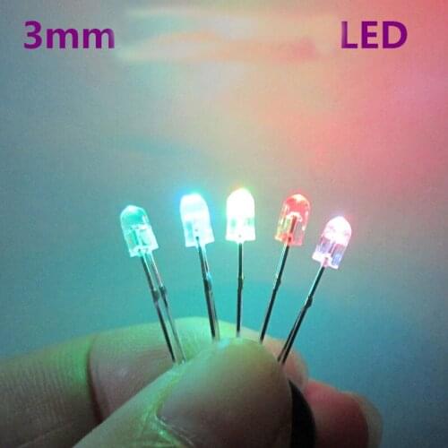 F3 endless colorful slow flash light emitting diode 3mm color LED lamp beads RGB Red green blue slowly changing color 1000pcs
