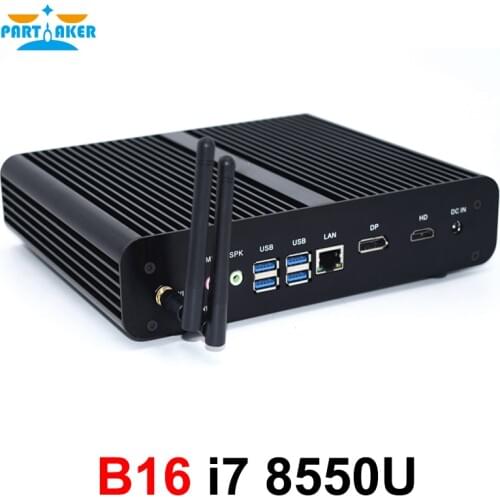 Intel Core i7 Gaming Computer 8559U 8550U 8565U Barebone Fanless Mini PC Windows 10 Linux UHD 4K HTPC Desktop DDR4 RAM M.2 SSD