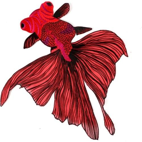 38*35 cm Fabric Red Fish Lace Sewing Applique Lace Collar Neckline Collar Applique free shipping NL079