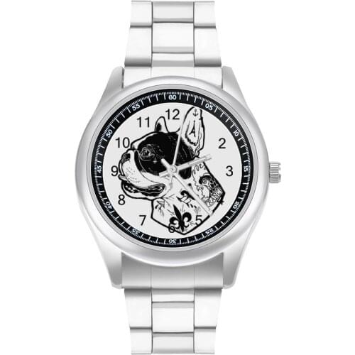 Bulldog Quartz Watch Design Vintage Wrist Watch Stainless Design Travel Boy Wristwatch