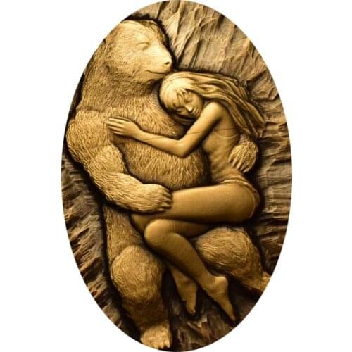 Demon burned brass lighter thickened armor embossed bear hug girl