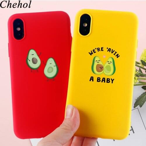 Cartoon Cute Avocado Phone Case for IPhone 11 Pro X XS MAX XR 8 7 6s Plus Cases Soft TPU Silicone Box Back Cover Accessories