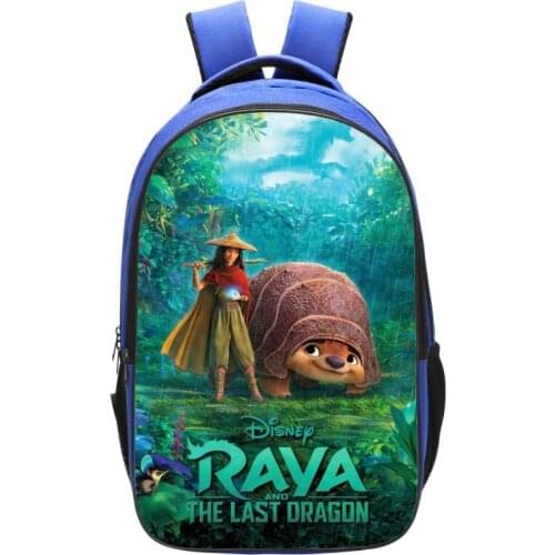 Boys Girl Raya and The Last Dragon New Childrens Primary School Schoolbag Polyester Child Backpack Fashion Lightening Backpack