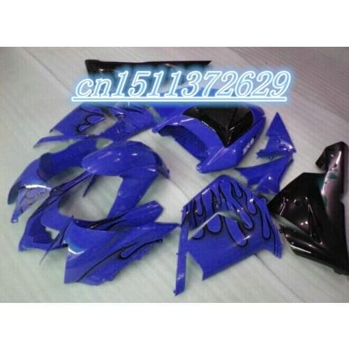 Dor-motorcycle fairings for 2004 2005 ZX-10R KAWASAKI Ninja matt black blue plastic fairing kit ZX10R 04 ZX 10R 05 D