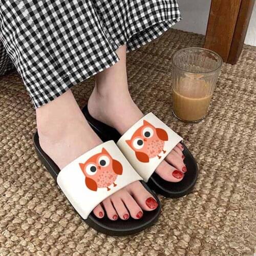 Shoes for women 2021 Cute owl open toe slippers summer beach cool sandals Outdoor Indoor Home Non-slip Slides