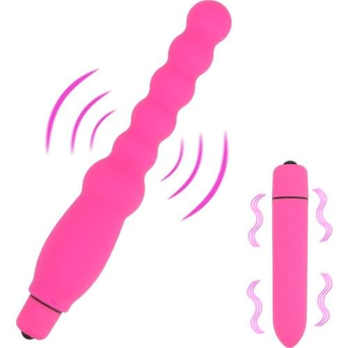 Bullet Vibrator With Anal Beads Butt Plug Sex Toys for Women Man Clitoris G-Spot Stimulator 10 Speeds prostate massager