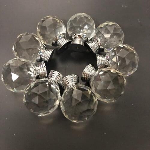 Furniture Handle Crystal Bubble Glass Cabinet Knob Round Diamond Shaped Cabinet Drawer Handle Cabinet Door Handle
