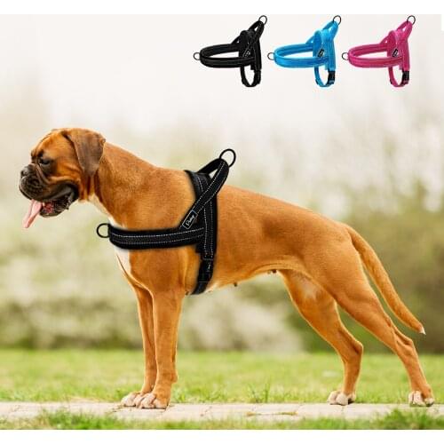 No Pull Dog Harness Nylon Large Dog Harness Reflective Pet Vest Padded Strap Harnesses For Small Medium Dogs Pitbull Buldog